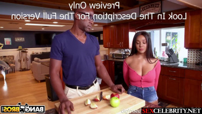 (face swap) Elizabeth Olsen desires her new black stepfather