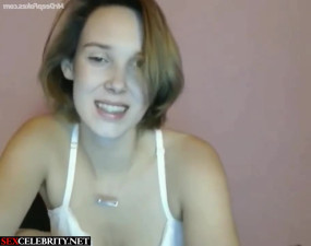 AI Millie Bobby Brown without makeup showed boobs to fans